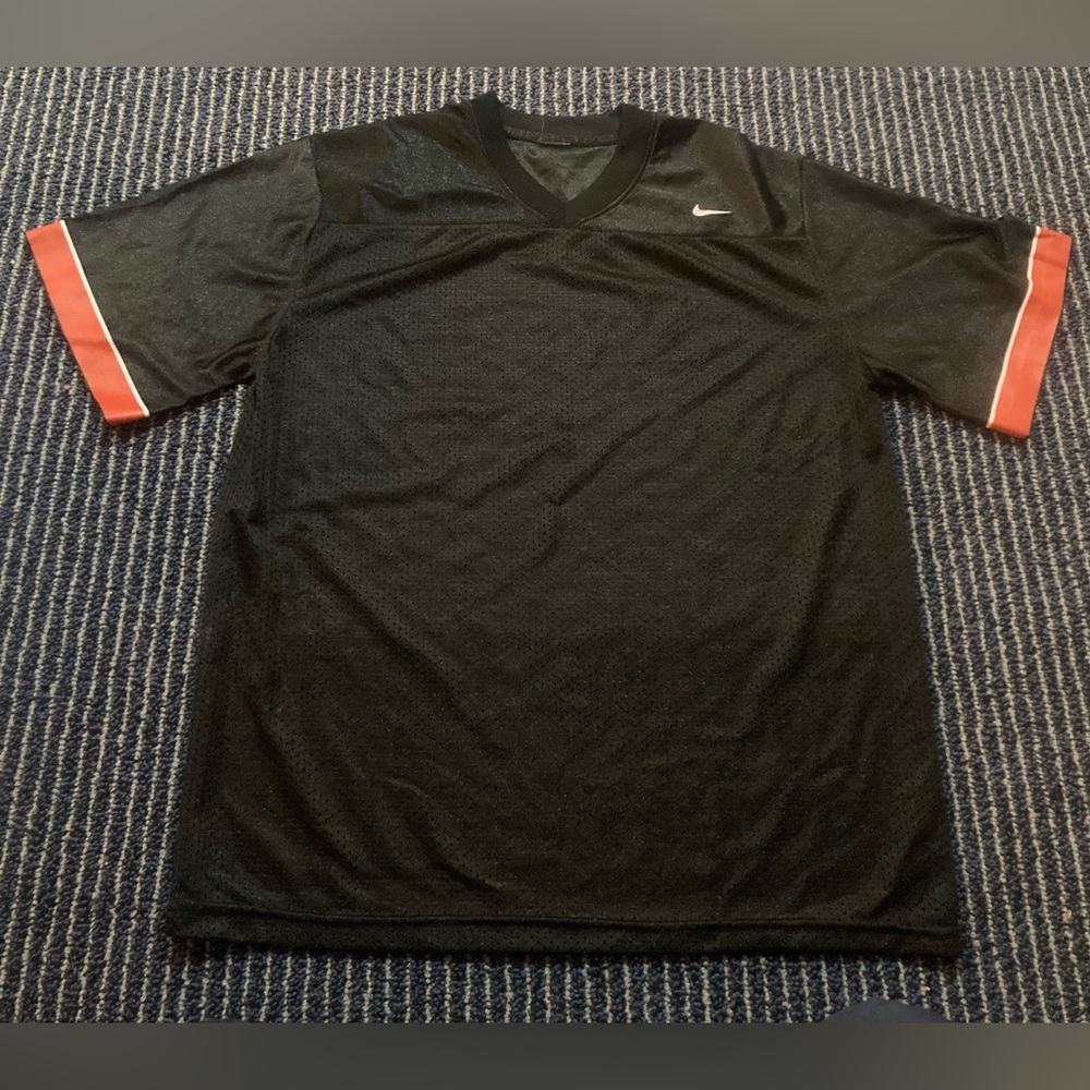 Youth Nike black and orange blank Kids Football Jersey